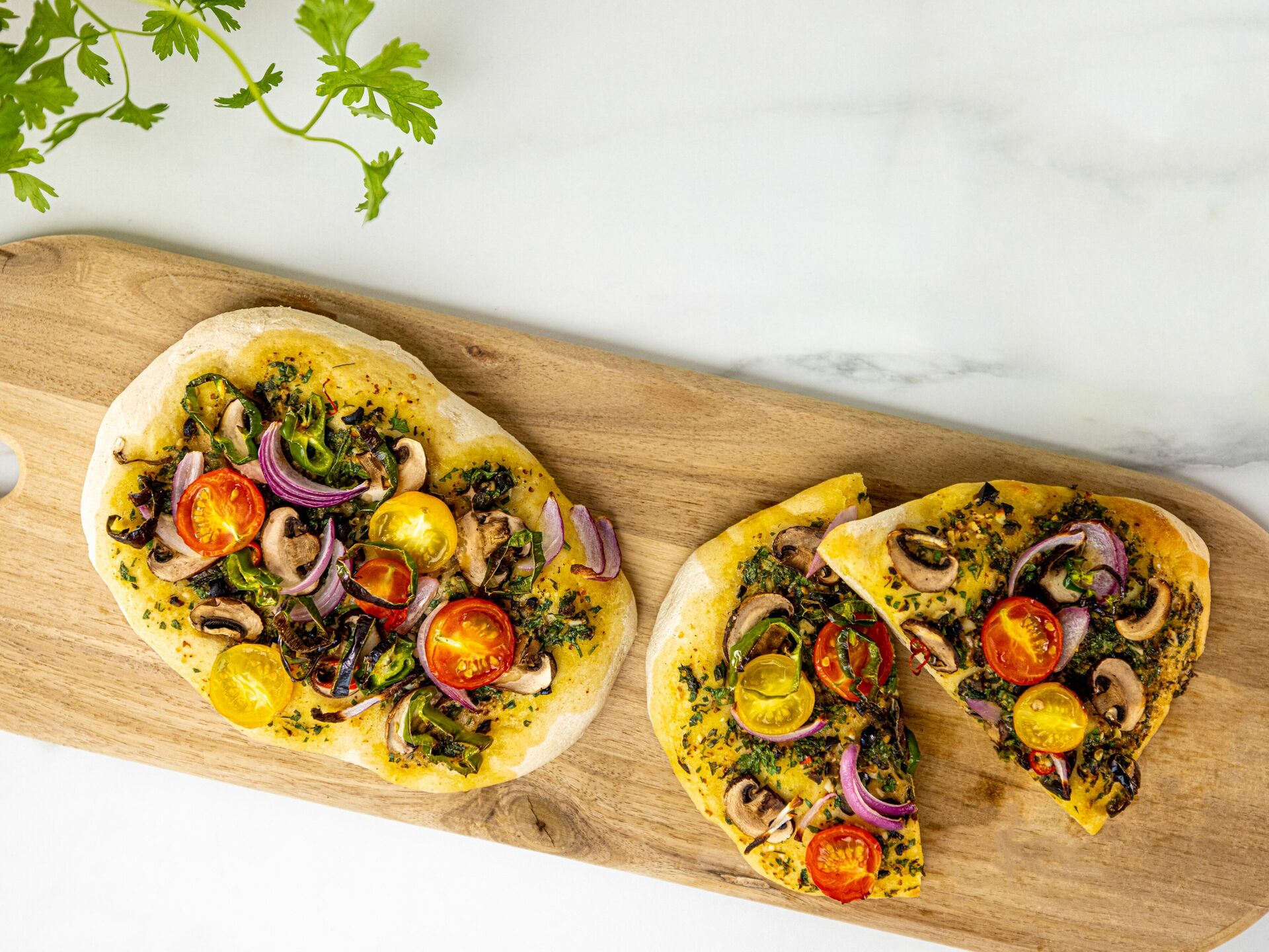 vegane Gemüsepizza à la Pinsa